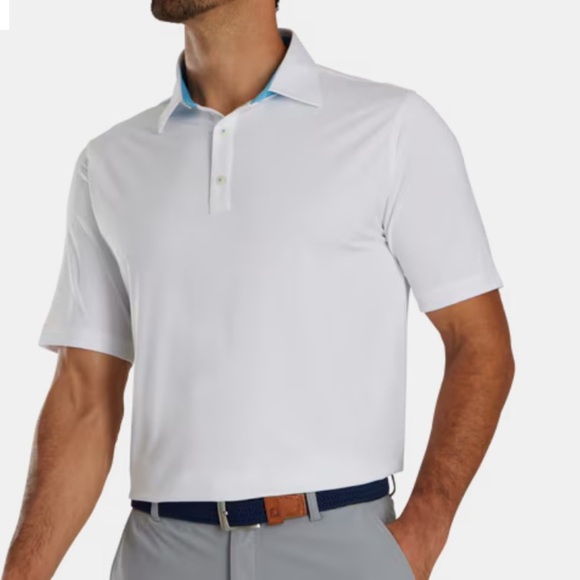 FootJoy Accented Stripes Golf Polo Size Medium - Picture 1 of 6